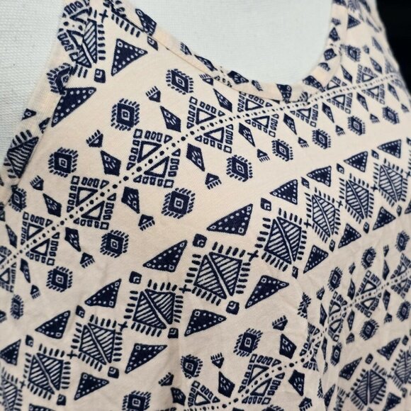 Charlotte Russe ✦ Sleeveless Boho Crop Top ✦ Navy Geometric Print & Lace Hem M - Picture 7 of 13